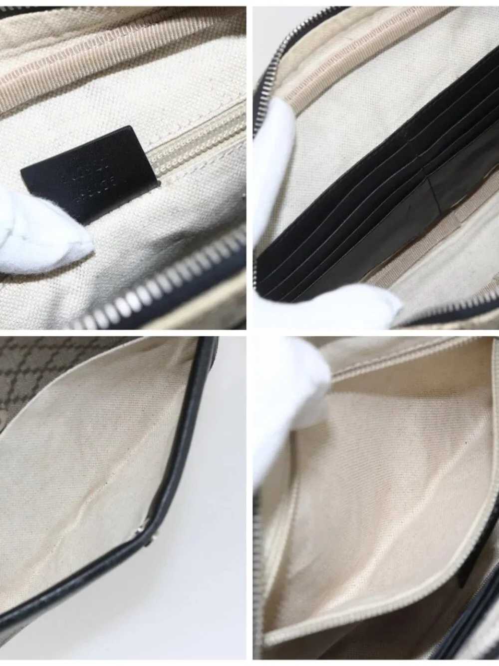 GUCCI Diamante Clutch Bag PVC Leather Beige - Picture 15 of 16